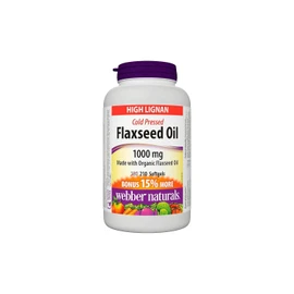 Webber Naturals Flaxseed Oil 1000 mg, 210 Softgels, Plant Source Omega-3, For Heart, Brain and Cardiovascular Health