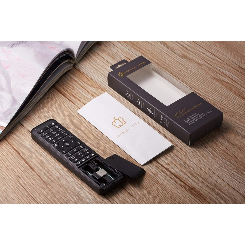Pepper Jobs W10 GYRO Air TV Remote, QWERTY Keyboard Fly