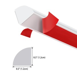 Gaahing Peel and Stick Quarter Round Molding, 1/2" x 78" Flexible Self-Adhesive Rubber Trim for Corner Edges of Wall, Floor, Countertop, Shower Base