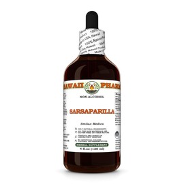 Hawaii Pharm Sarsaparilla Alcohol-Free Extract, Glycerite for Joint Comfort, Boosts Iron Levels, Enhances Immune Function, Detoxifies The Body, Promotes Energy and Vitality - 4 fl.oz
