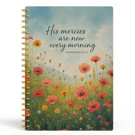 FGFK Floral Christian Spiral Notebook, His Mercies Are New Every Morning Christian Bible Journals for Women, Prayer Journal for Woman, Church Notes Notebook, 5.5x8.3 Inches 258