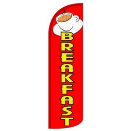 NEOPlex - "Breakfast 12-Foot King Size (WINDLESS) Swooper Feather Flag (Flag...