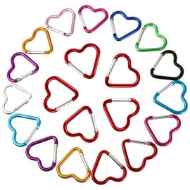 BESPORTBLE 20pcs Heart Shaped Aluminum Alloy Carabiner Buckles Multi Function Hanging Key Holders for Outdoor Climbing Camping and Travel Durable and Safe Design