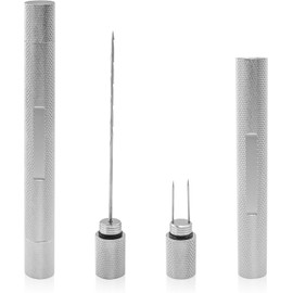 Cigar Unclogging Pin Set, Cigar Punch Tool with Cigar Draw Enhancer & Cigar Nubber for Easy Cutting of Blocked Cigars and Enjoy The Last FT Cigar Without Getting Burned-Silver