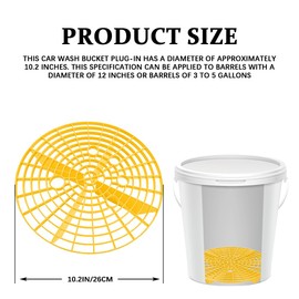 HQRNYP 2PCS Car Wash Bucket Insert, Auto Detail Grit Gaurd Buckets Filter Helps Remove Dirt and Debris, Car Dirt Guard Insert Wash Filter Fits 12 Inch Diameter Buckets or 3-5 Gallon Bucket (Yellow)