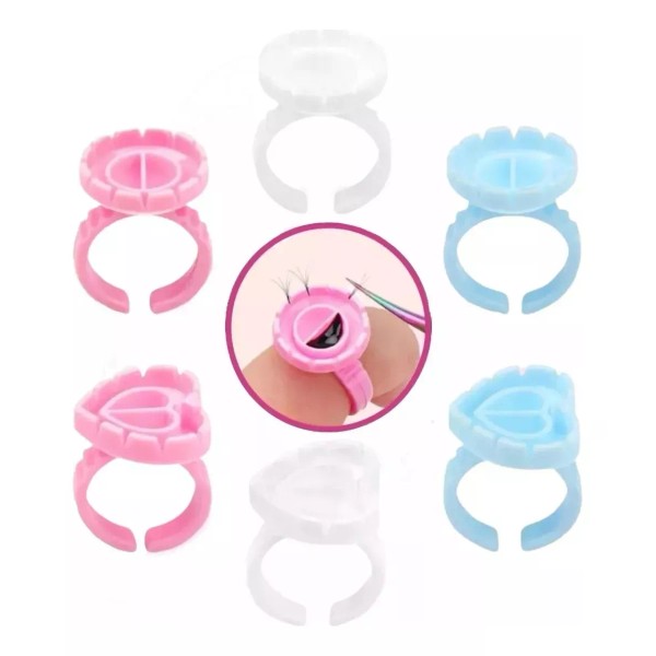 KFMX Anillo Para Pegamento Para Extensiones Adhesivo Pack 100 Pzs