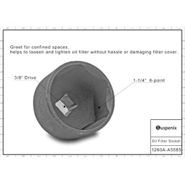 Suspenix Llave de filtro de aceite, herramienta de extracción de tapa de filtro de aceite compatible con Chevy Equinox Cobalt HHR Malibu Orlando, también para Saturn Aura Ion L100 L200 LS LS1 LW1