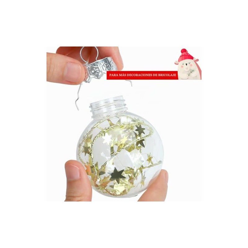 Kesote 24 Bolas Doradas de Navidad Bolas Plásticas Adornos Colgantes