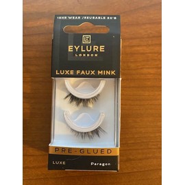 Eylure London Luxe Faux Mink Pre-Glued Lashes 15HR Wear Reusable 3x's ~ Paragon