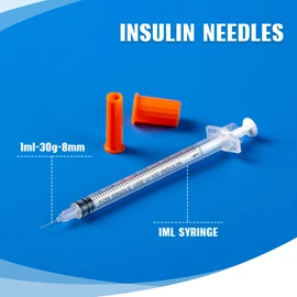 20 Pack 1ml Syringes with 30Gx8mm Plastic Multiple Uses Measuring Tools, Individually Wrapped