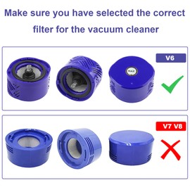 ARyee 4 Pack Replacement Vacuum Filters for Dyson V6 Cordless Stick Vacuum, including 2 HEPA Post Filter, 2 Pre Filter, Replaces Part # 965661-01 & 966741-01