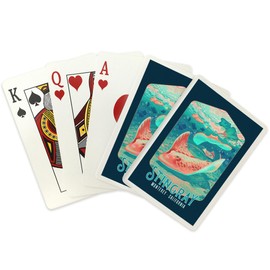 Lantern Press Monterey, California, Fluid Linework, Stingray, (52 Playing Cards, Poker Size Card Deck with Jokers)