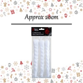 VFM e-Store - Icicle Decorations Christmas Hanging Decoration X 3 Stocking Filler Xmas Present Celebration Festive Winter Ornaments - 20cm White