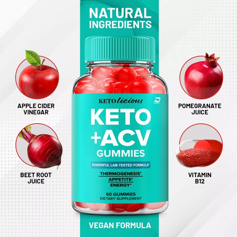 Ketolicious (3 Pack) Ketolicious Keto ACV Gummies Supplement – Keto