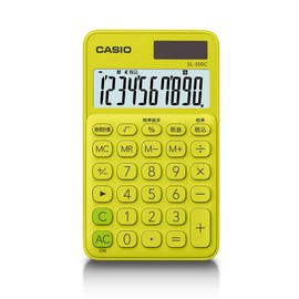 Casio SL-300C-YG-N Colorful Calculator, Lime Green, 10 Digits, Notebook Type