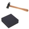 Rubber Bench Block Set (4x4in) with Chasing Hammer(10in) - Jeweler's