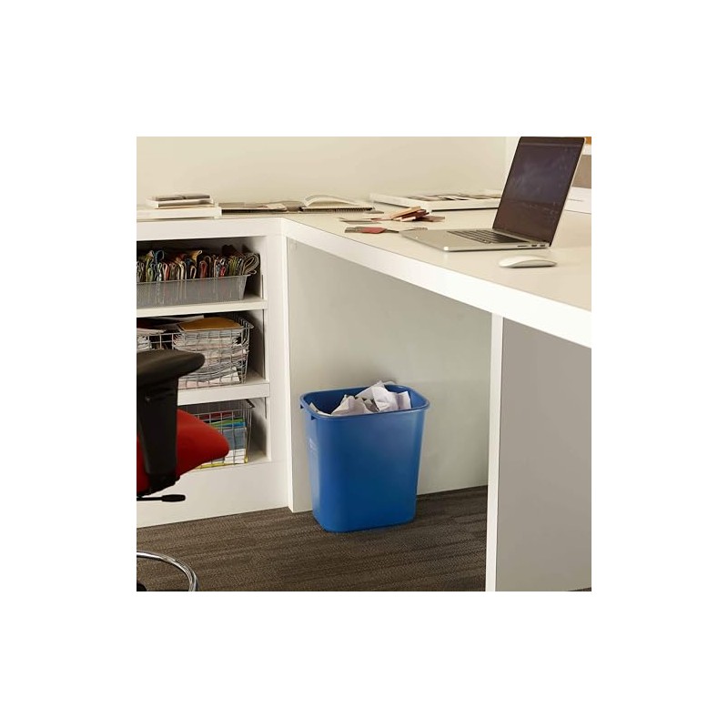 Rubbermaid Commercial Products Deskside Recycling Can, 7-Gallon/28-Quart, Blue Recycling Symbol,