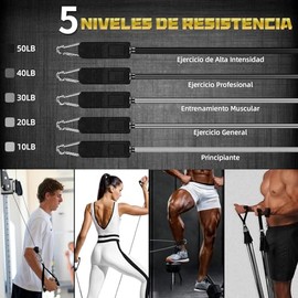 Ligas de Resistencia para Ejercicio,13 en 1 Juego Bandas Resistencia | 5 Bandas Elásticas Pesadas Máxima de 150 Libras para Entrenamiento de Fuerza