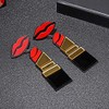 Lipstick Red Lip Dangle Earrings, Acrylic Statement Drop Earrings for