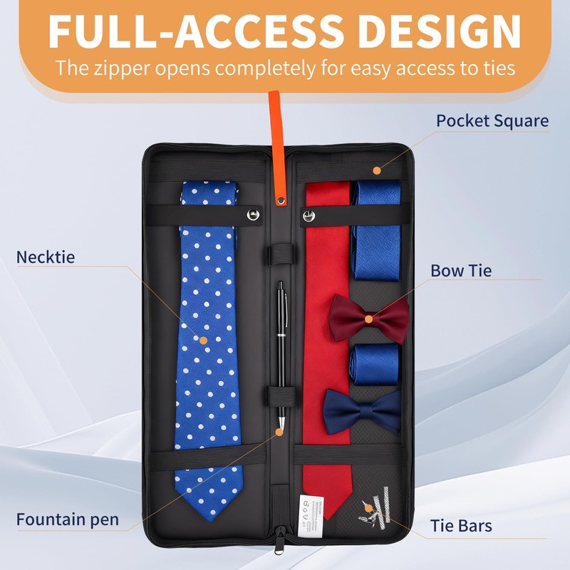 RAWMOCE Tie Storage Organizer, Hard Shell Tie Box for Business