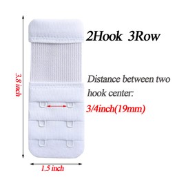 AKAAYUKO Bra Extension Closure Bra Extender Strap Elastic Band Soft Strap Extension 3 Rows 2 Hooks - Pack of 3, 3 colors, 2 hooks 3/4 inch spacing