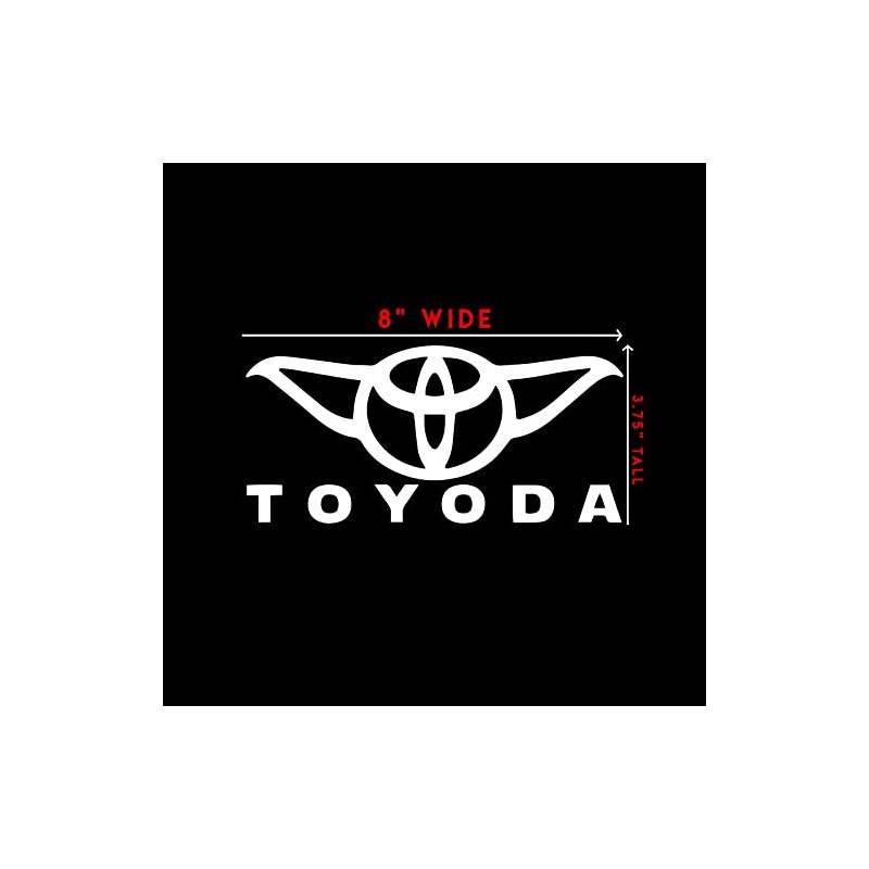 Toyoda Yoda Sticker Decal Notebook Car Laptop 8" (White)