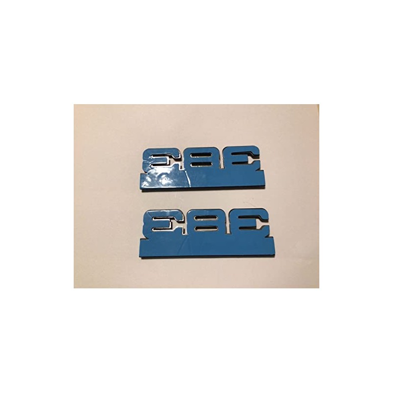 383 Stroker Emblems Black Chrome Pair 4 inches X 1