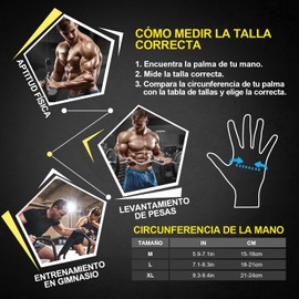 Guantes Deportivos Antideslizantes y Anti-Callos, Guantes de Gym para Mujer y Hombre, Diseño de Medio Dedo Transpirable, Apto para Entrenamiento en Gimnasio y Levantamiento de Pesas
