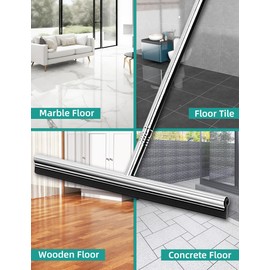 Floor Squeegee Scrubber 59inch Long Stainless Steel Handle with 15inch Wide Silicon Rubber Blade Squeegee Broom for Floor Washing and Drying Shower Glass, Garage, Window, Marble, Wood Surfaces