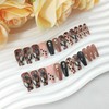 Coffin Press on Nails Medium Fake Nails Brwon Black Full