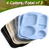 Vesici 8 Pcs Large 12 Inch Unbreakable Divided Plates for
