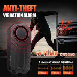 WSDCAM Screw-Mounted Vibration Anti-Theft Alarm - 113dB Loud Security Alarm with 7-Level Sensitivity, IP65 Waterproof, 130ft Remote Control for Trailer Truck Tool Box, Rooftop Cargo & Outdoor Gear