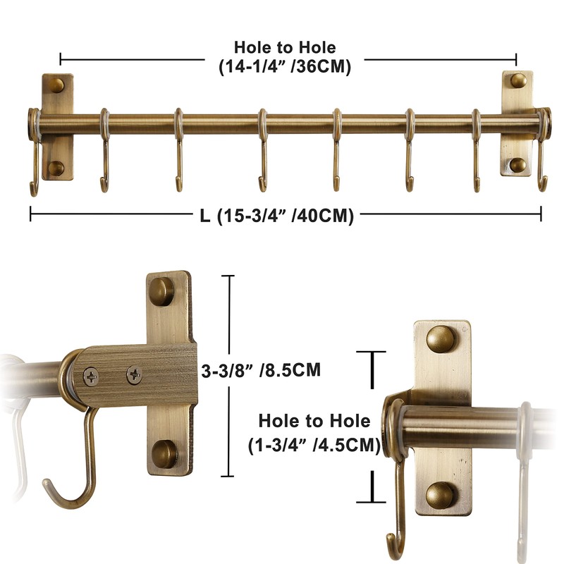 Dseap Pot Rack - Pots and Pans Hanging Rack Rail