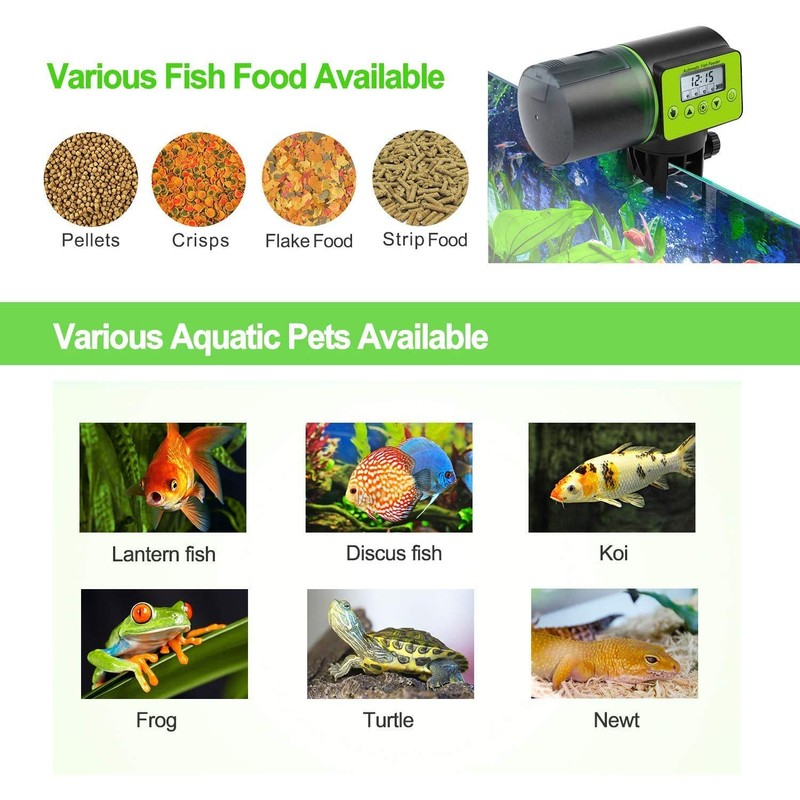 Podazz Automatic Aquarium Fish Feeder, Moisture-Proof Electric Auto Fish Feeder,Aquarium