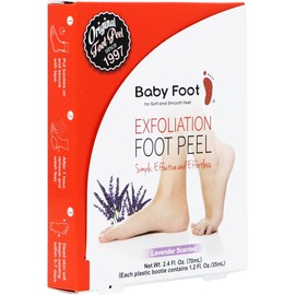 Baby Foot Exfoliación para los Pies, Exfoliante de Pies, Perfumado con Lavanda, Elimina Piel Muerta, 2.4 Fl.oz., 1 Par