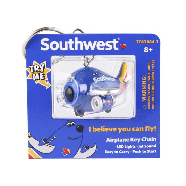 Daron Southwest Airplane Keychain W/Light & Sound New Livery