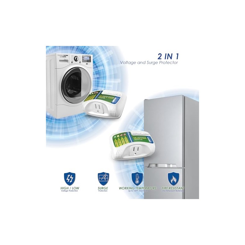 Combo de dos protectores de sobretensiones electrónicos Refrigmatic para refrigeradores