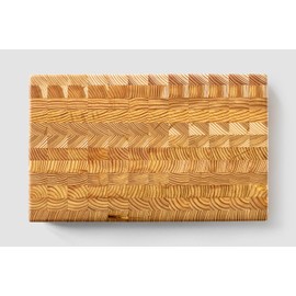 Larch Wood Canada End Grain One Hander Large Cutting Board, Standard Line, Handcrafted for Professional Chefs & Home Cooking, 15" x 9-1/2" x 1-1/4"