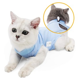 Cat Surgery Recovery Suit for Surgical Abdominal Wounds Home Indoor Pet Clothing E-Collar Alternative for Cats After Surgery Pajama Suit