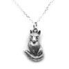 Sterling Silver Fox Charm Necklace, 18"