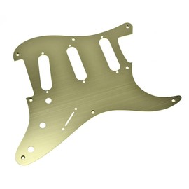 KAISH 8 Holes Metal Aluminium Anodised Vintage Style ST/Strat SSS Pickguard Guitar Pick Guard Pickguard Pickguard for USA/Mexico Stratocaster/Strat Gold