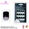 Bling Art False Nails French Manicure Black Crystal Full Cover