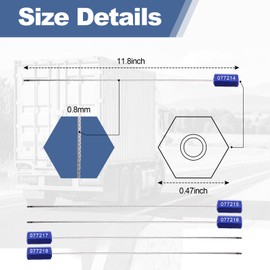 ayktiuf 60 Pieces Security Cable Seals, Metal Number Security Tags for Truck, Trailers, Cargo, Containers, Vans, Oil Tank, Milk Vehicle (Red, 60 Pack)