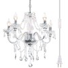 PAPAYA Plug-in 5 Light Crystal Hanging Pendant Lights Acrylic Chandelier