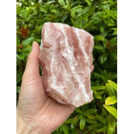 GAF TREASURES Extra Large Strawberry Calcite Rough Natural Stones, Raw Calcite Strawberry Crystals (1-2 Pounds)
