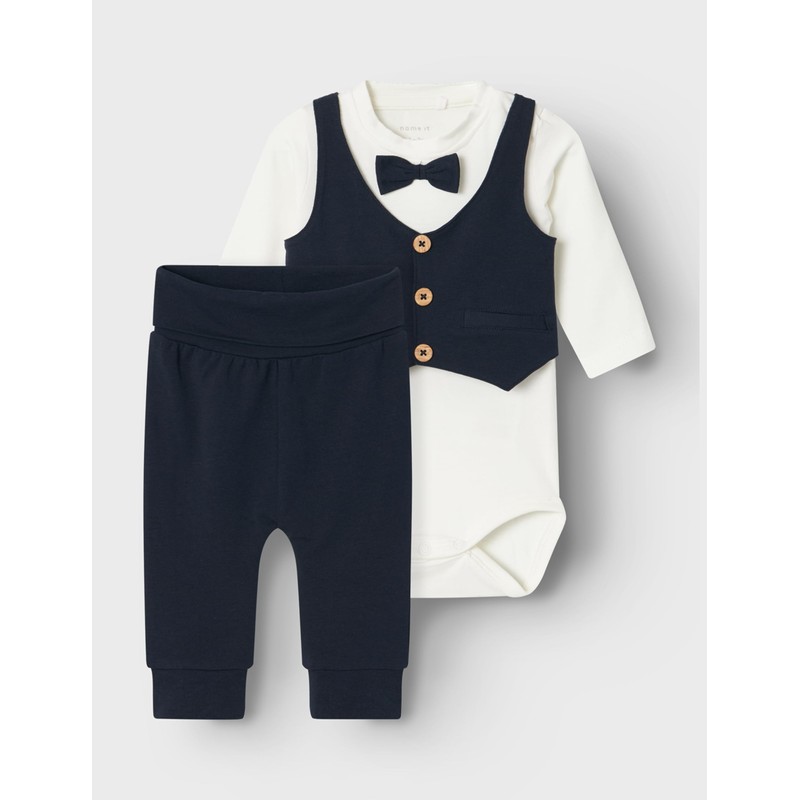 NAME IT Boy Romper Set, Dark Sapphire, 50