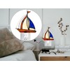 WKINGDIY Tiffany stained glass Sailing boat night light WKD1005 (Blue),Sailing