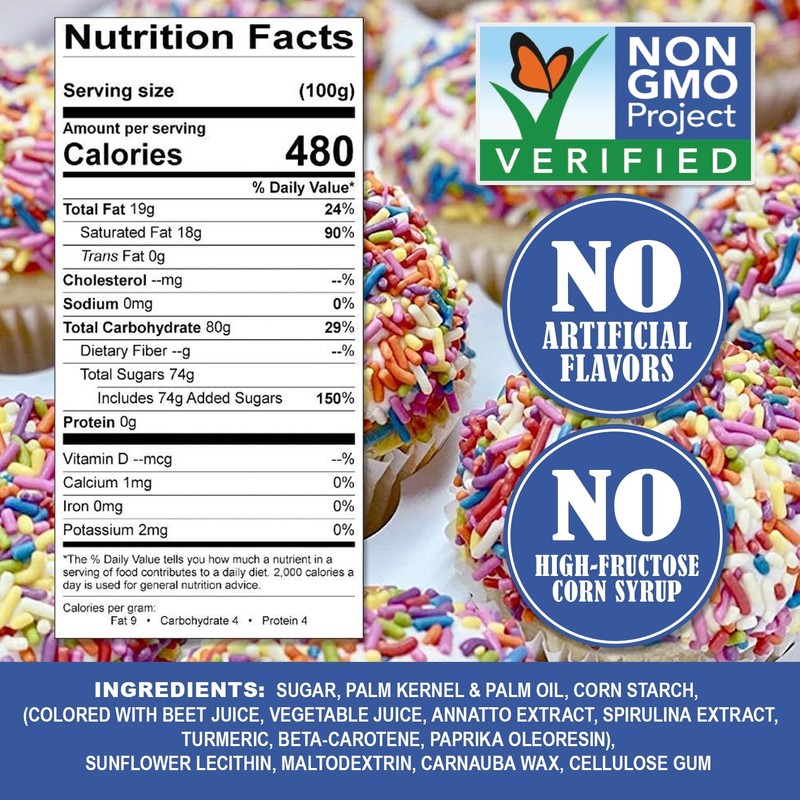 A Great Surprise Dye Free Rainbow Sprinkles - 1.5 Pounds