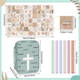 Silkfly Bible Covers for Women Bible Carrying Case with Handle Bible Holder Covers with 77 Small Bible Stickers and 6 Highlighters Bible Tote Bag Christian Gifts, 10 x 7.5 x 2.5 Inch(Stylish)