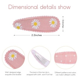 Choicbaby 30 Pcs Toddler Hair Clips Floral Print Girl Hair Clips for Girls Non Slip Wrapped Snap Hairpins for Kids Barrettes Hair Accessories for Baby Girls 2.2 Inch
